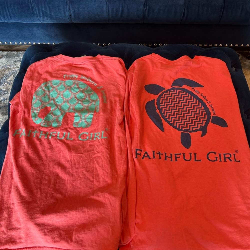 Faithful Girl Coral Long Sleeve Tee - Women's